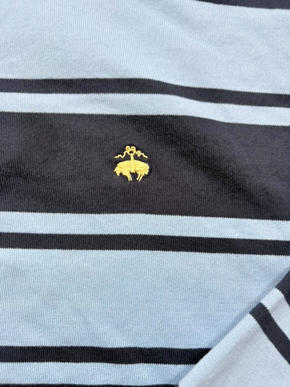 Brooks Brothers Rugby Shirt XXL Blue Stripe Long Sleeve Golden Fleece - Picture 4 of 10